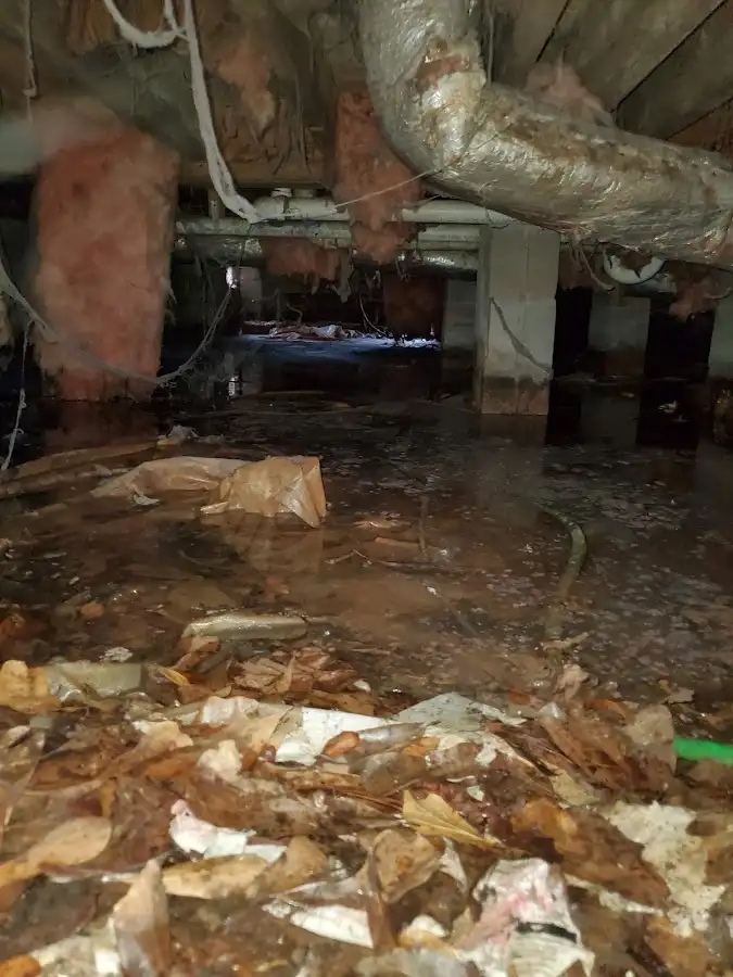 Crawl space flood assessment for Commercial Water Damage Restoration in Pea Ridge